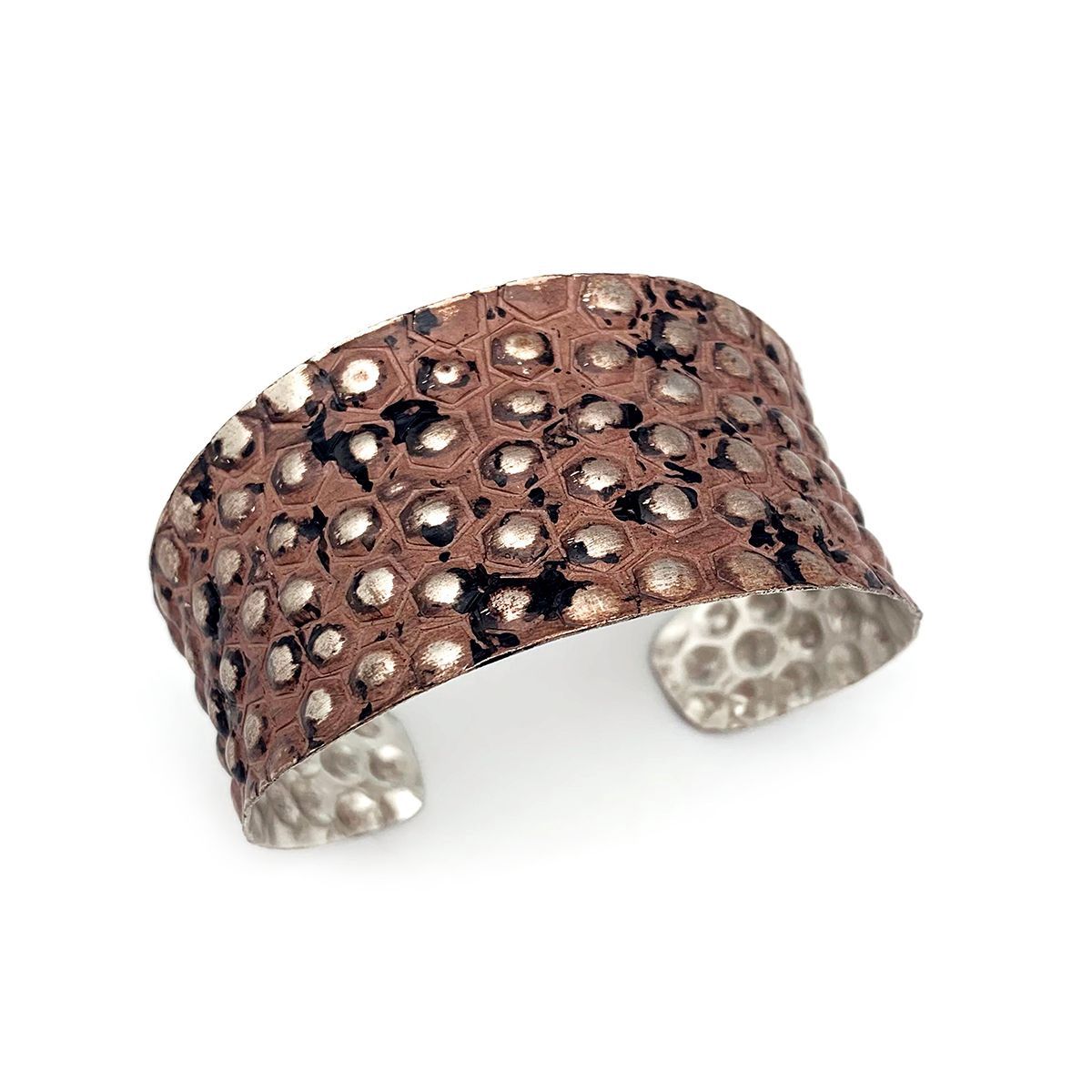 Silver Patina Bracelet – Dusty Rose Rivets