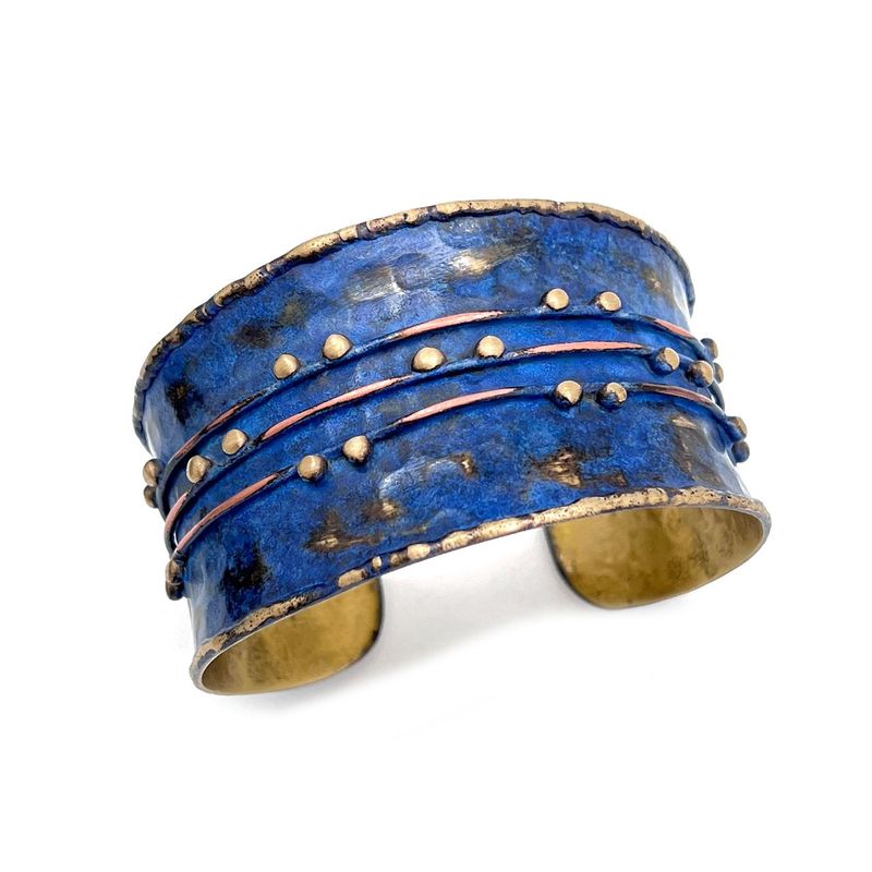 Brass Patina Bracelet – Dark Blue River
