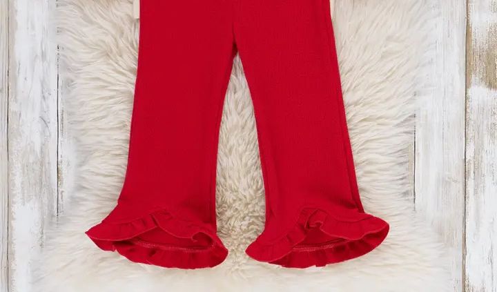 Santa's Helper Embroidered Ruffle Outfit