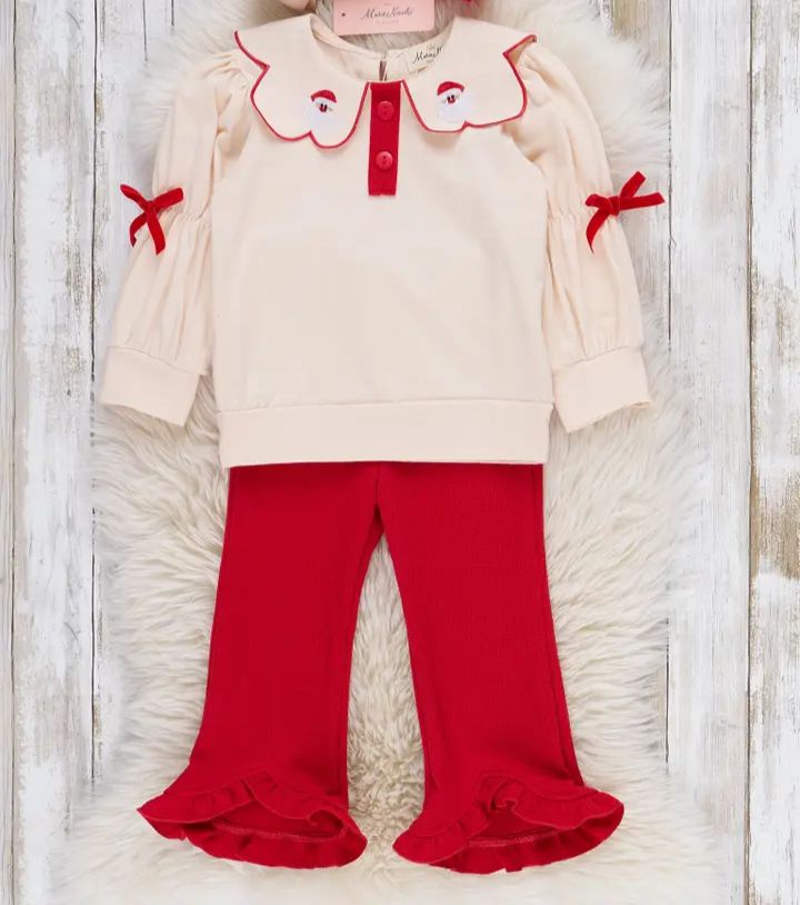 Santa&#39;s Helper Embroidered Ruffle Outfit
