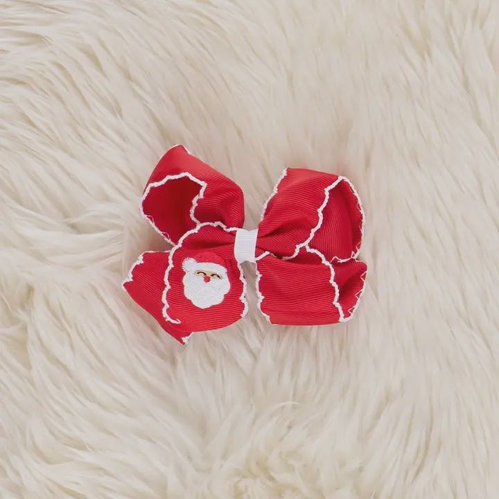 Deep Red Santa Ribbon Bow