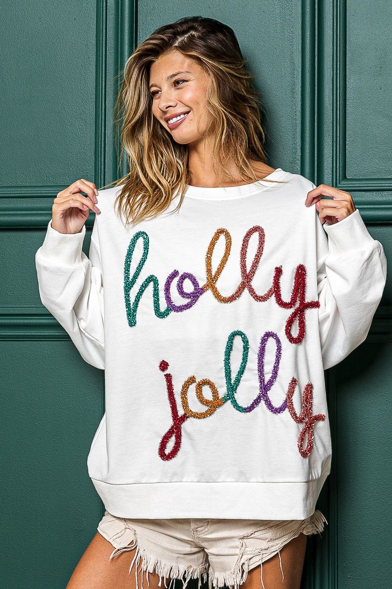 Holly Jolly Christmas French Terry Pullover