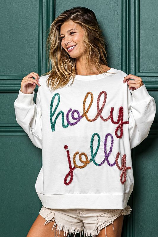 Holly Jolly Christmas French Terry Pullover