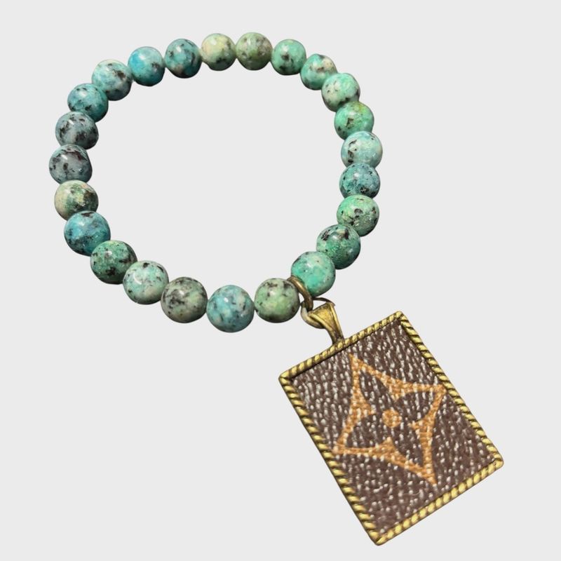 African Turquoise Refurbished LV 8mm Bracelet