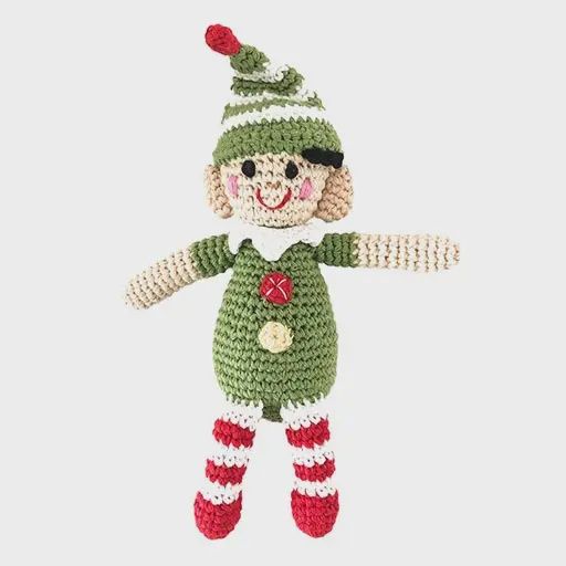 Handmade Elf Rattle– Festive Holiday Keepsake Toy