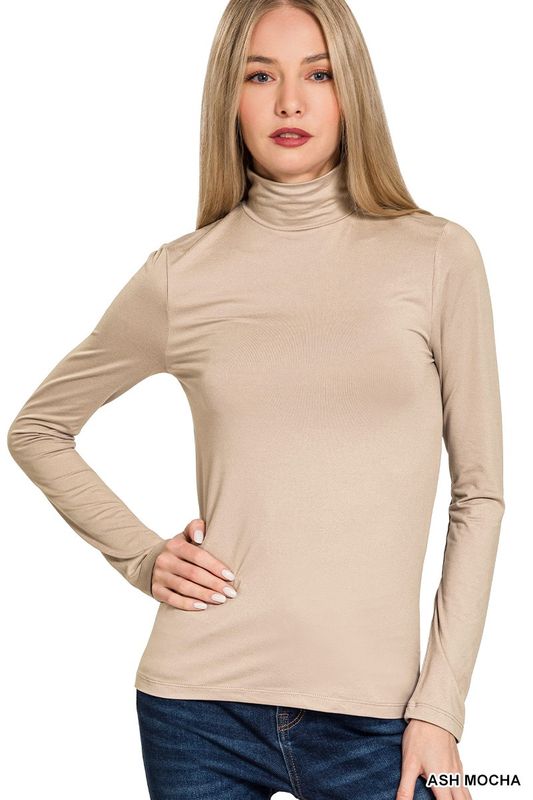 Premium Microfiber Mock Neck Top