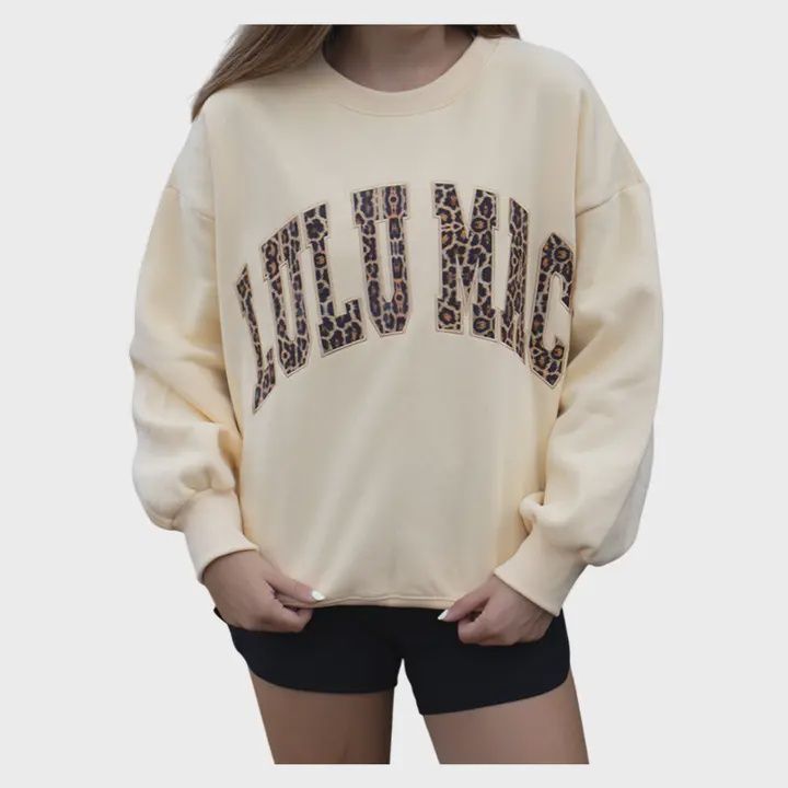 Lulu Mac Butter Sweatshirt W/ Leopard