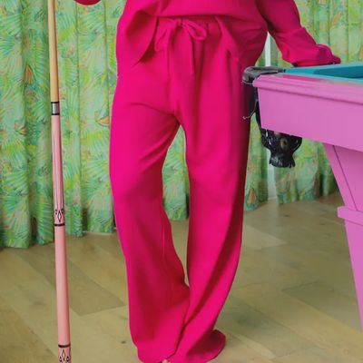 LULU Mac Waffle Pant -Hot Pink