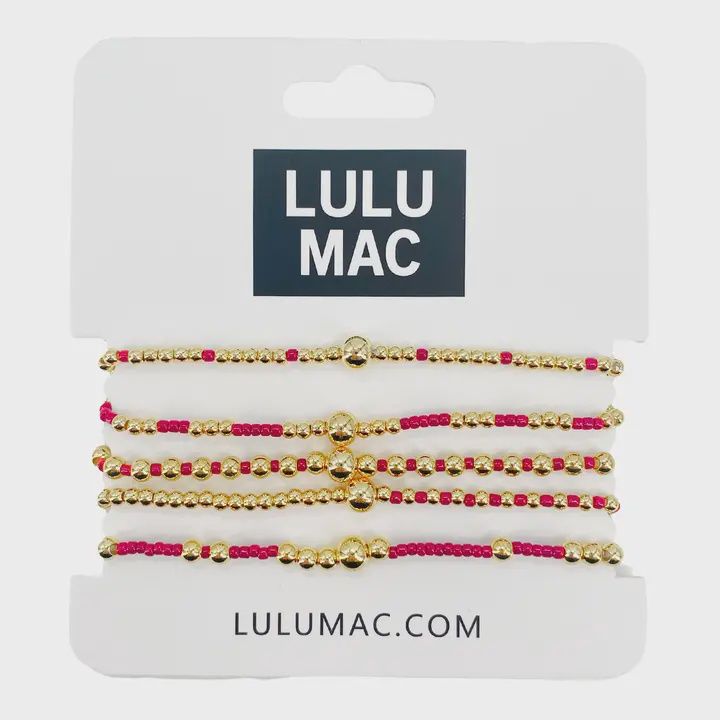 LULU Mac Red &amp; Gold Bracelet Set