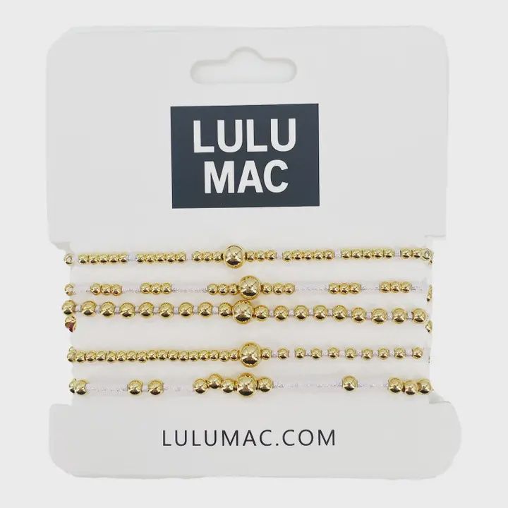 LULU Mac White &amp; Gold Bracelet Set