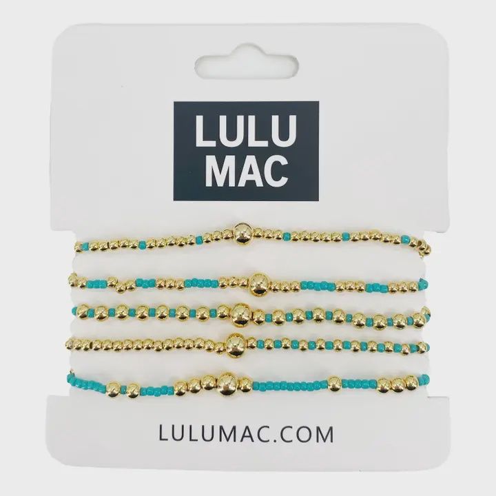 LULU Mac Turq &amp; Gold Bracelet Set