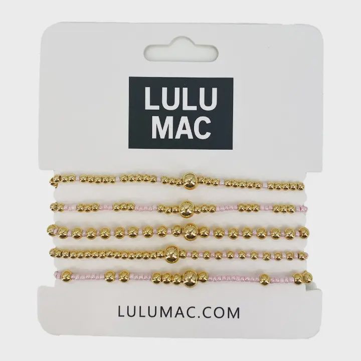 LULU Mac Light Pink &amp; Gold Bracelet Set