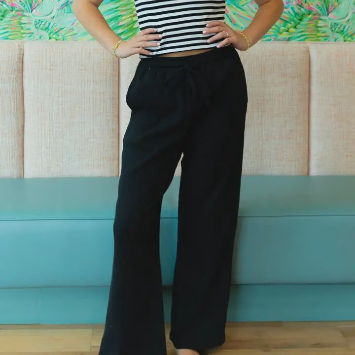 LULU Mac Waffle Pant-Black