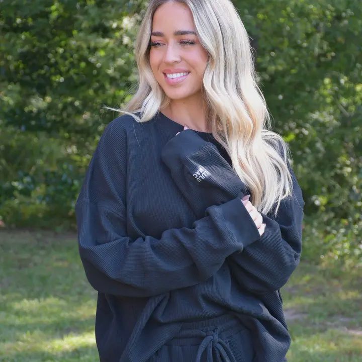 LULU MacWaffle Longsleeve Top-Black