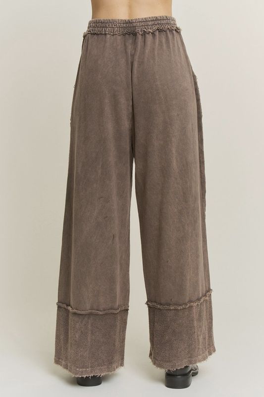 Best Mineral Wash Wide Leg Cropped Pants-Ash Oak