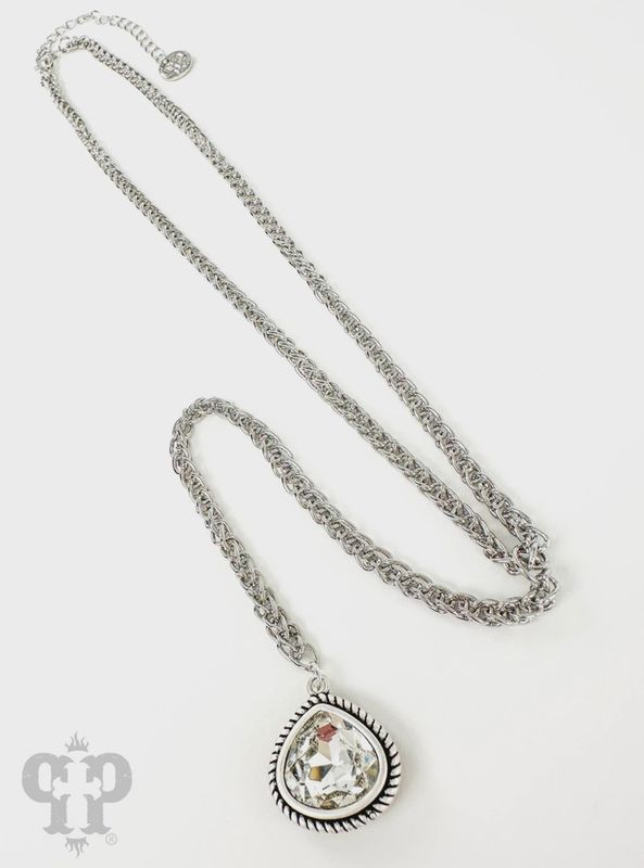 Chain Necklace with Crystal Drop-Y Chain