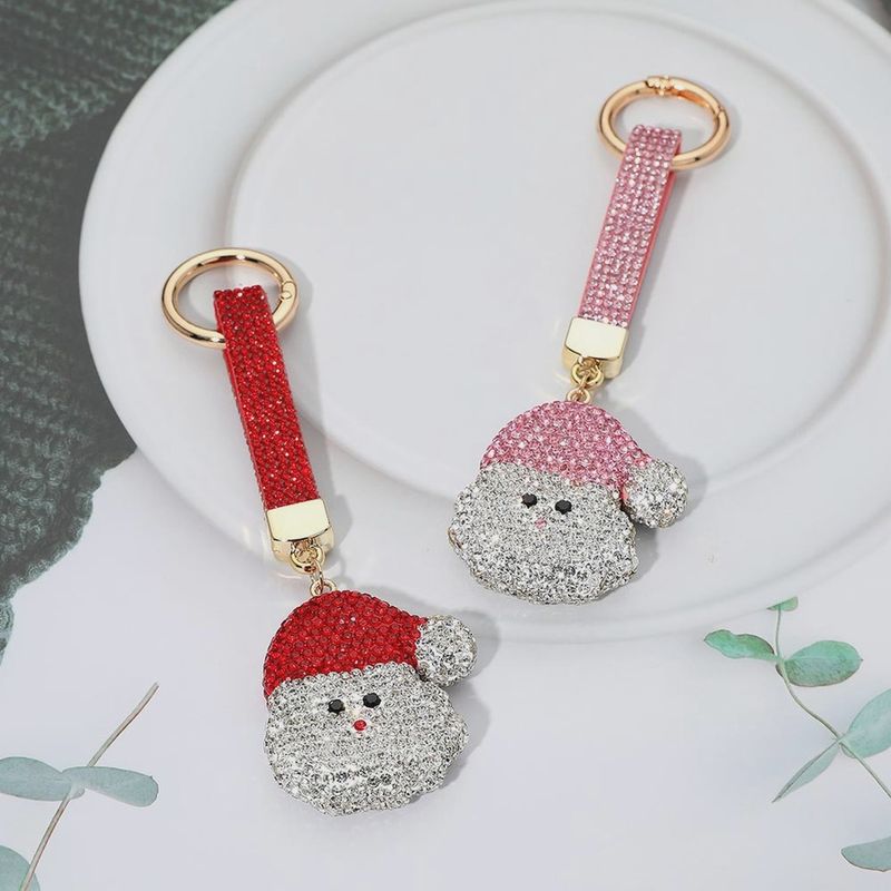 Bling Studded Santa Keychain Bag Charm