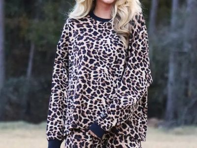 LULU Mac Waffle Long Sleeve Top-Leopard