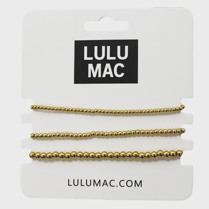 LULU Mac 3 Strand Gold Bracelet Set
