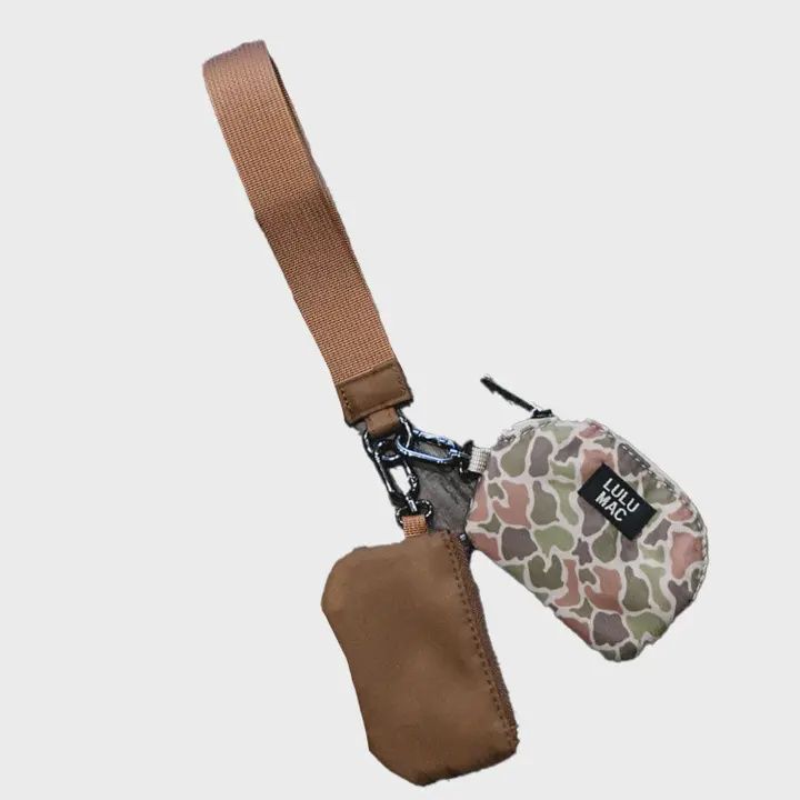 LULU Mac Dark Camo/Brown Double Pouch Wristlets