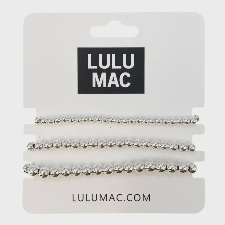 LULU Mac 3 Strand LG Bracelet Set - Silver
