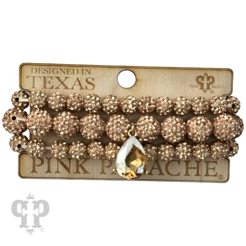 Rose Gold Pave Bracelet set