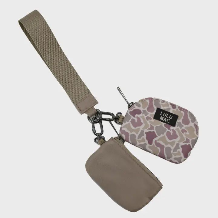 LULU Mac Camo/Beige Double Pouch Wristlets