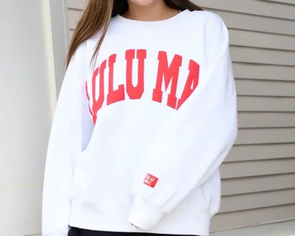 Lulu Mac Sweatshirt White/Red Puff