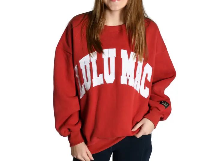 LULU Mac Sweatshirt Cardinal/White Stitch