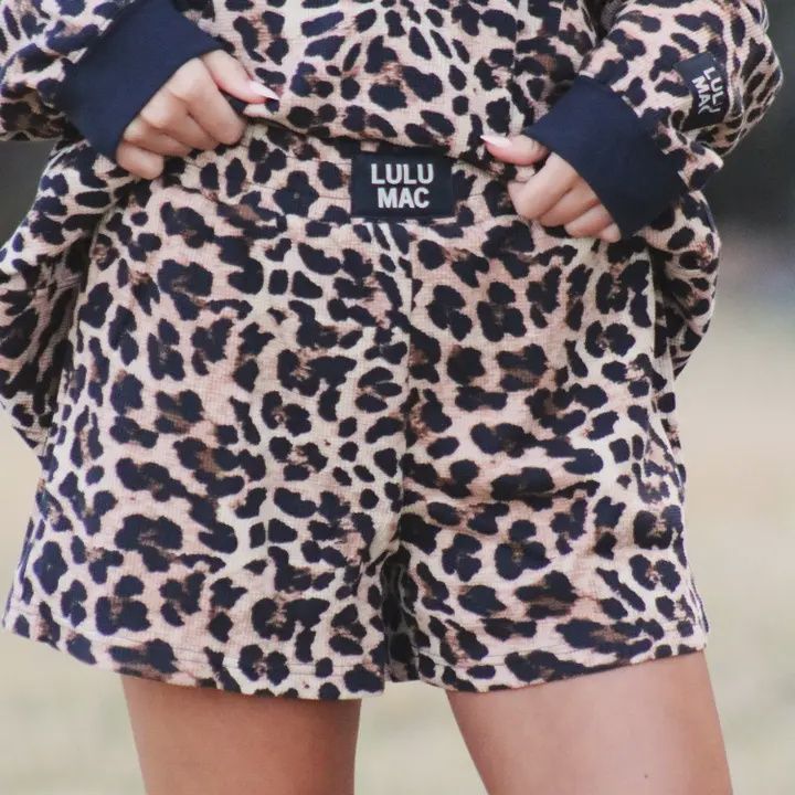 LULU Mac Waffle Shorts-Leopard