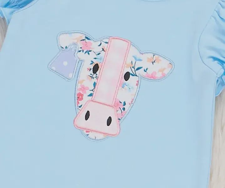 Baby Cow Floral Ruffle Romper