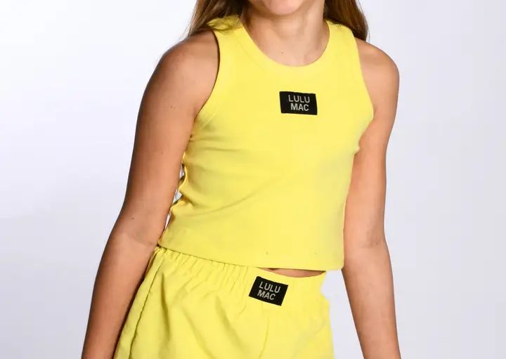 LULU Mac Kids Solid Tank-Neon Yellow