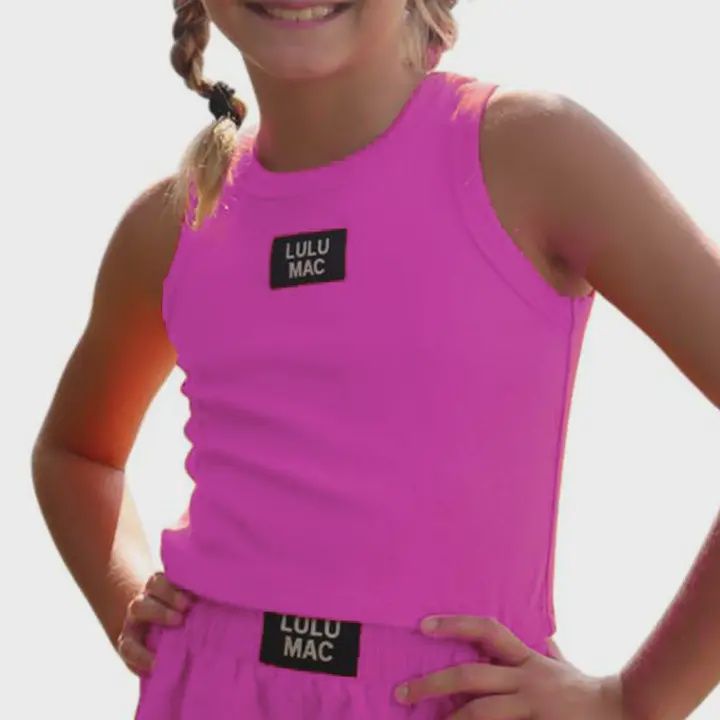 LULU Mac Kids Solid Tank - Hot Pink