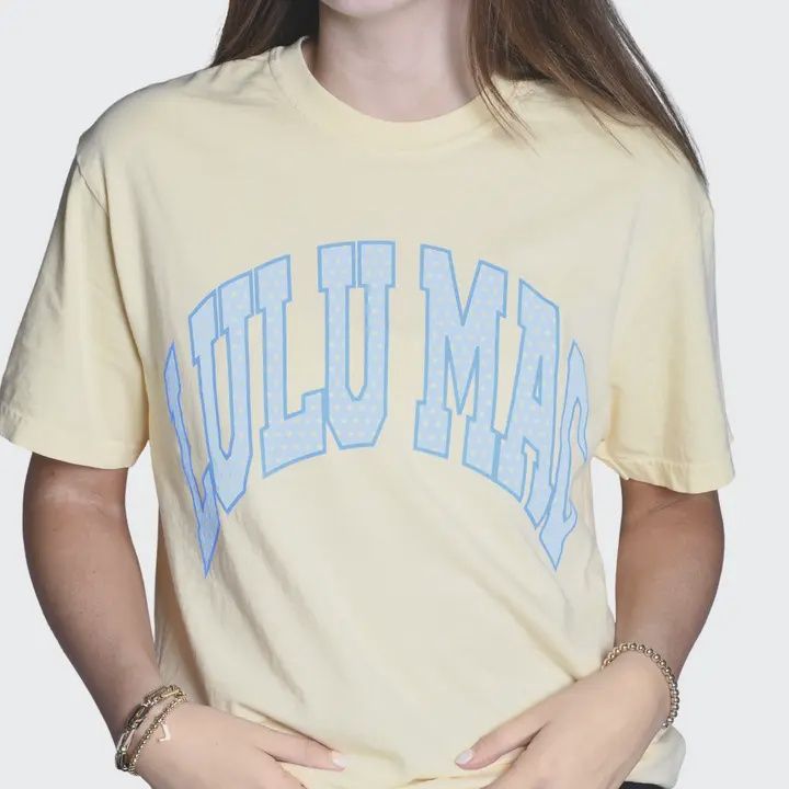 LULU Mac Polka Dot Comfort Colors Tee - Butter