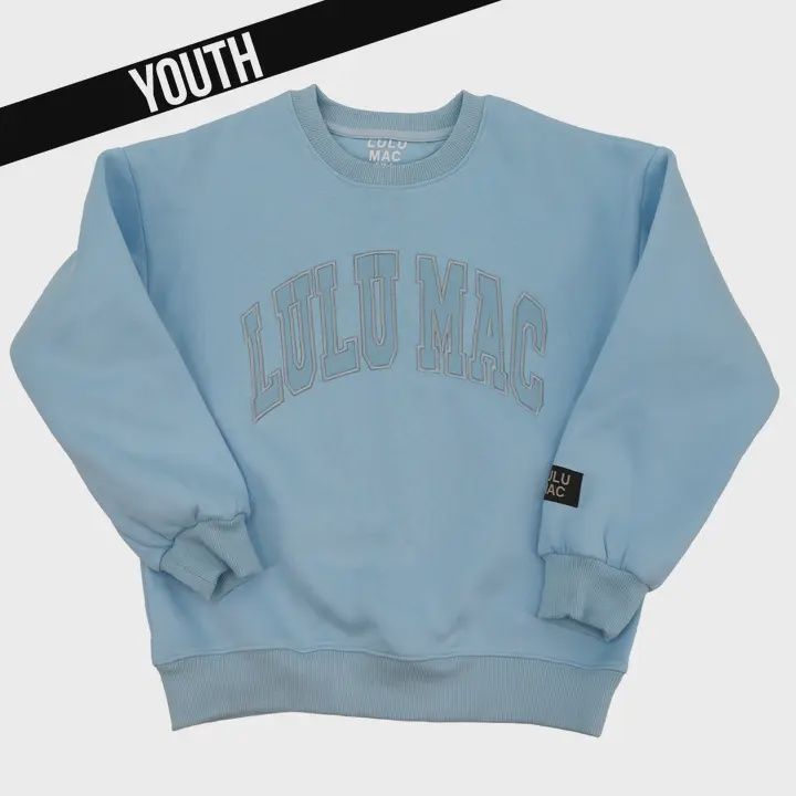 LULU Mac Mono Kids Embroidered Sweatshirt - Light Blue