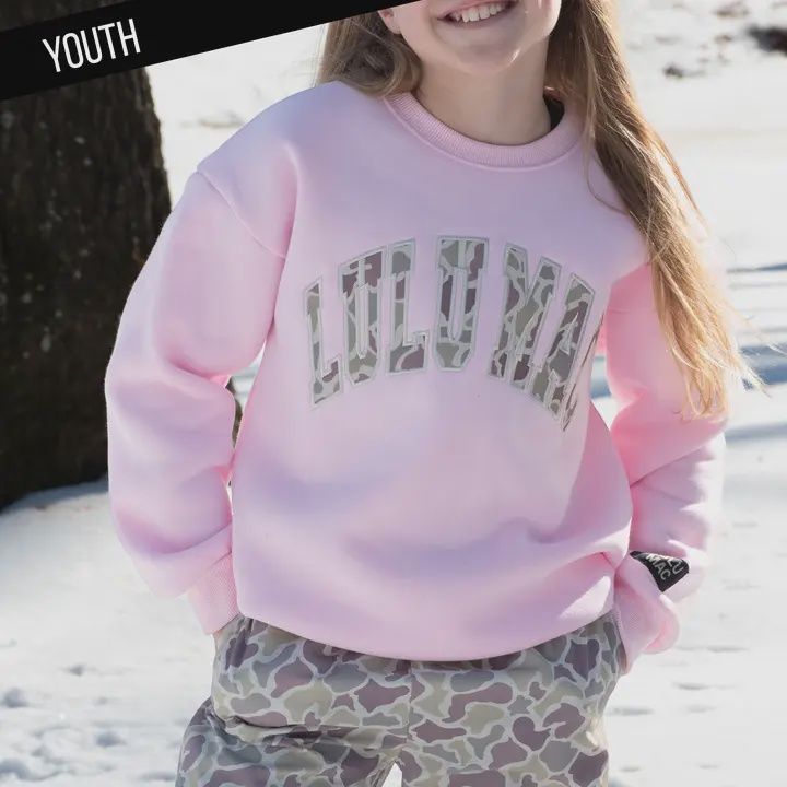 LULU Mac Camo Kids Sweatshirt Light Pink