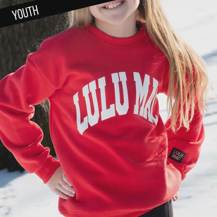 LULU Mac Kids Sweatshirt Red w/ White Puff