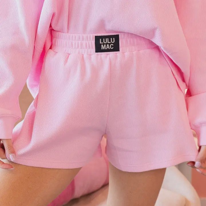 LULU Mac Waffle Shorts -Lt. Pink