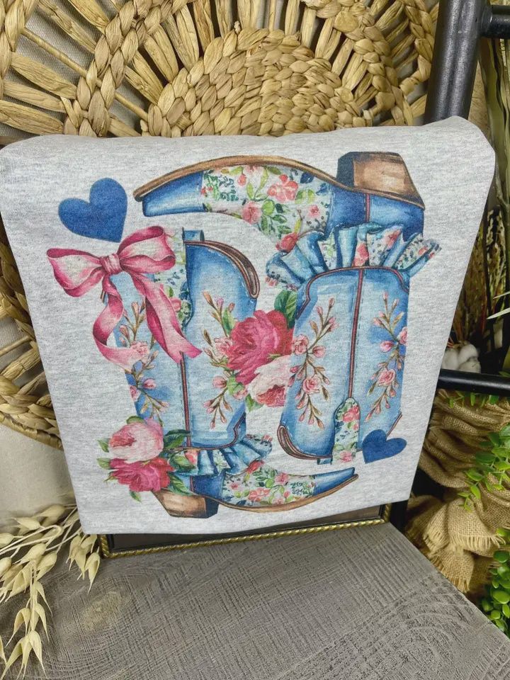 Floral Cowgirl Boots Tee