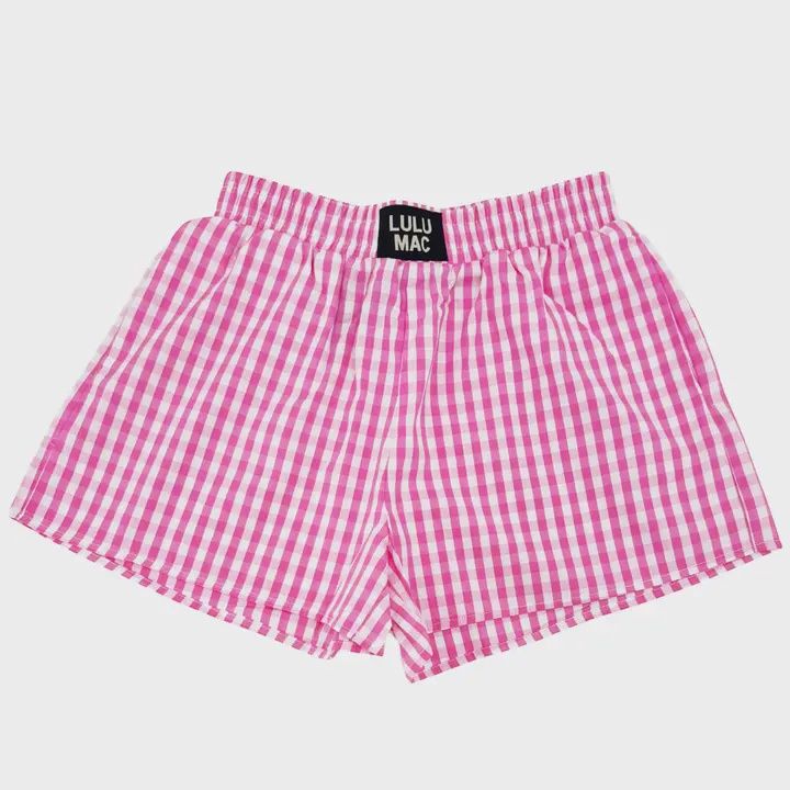 LULU Mac Pink Gingham Boxer Short