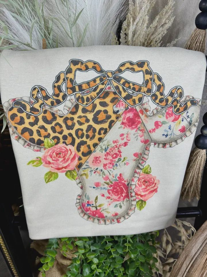Leopard/Floral Cow Tee