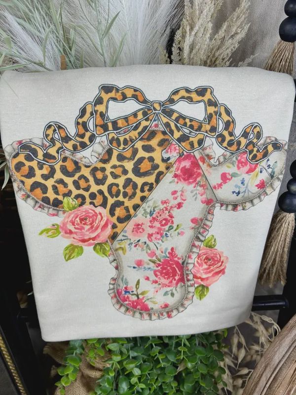 Leopard/Floral Cow Tee