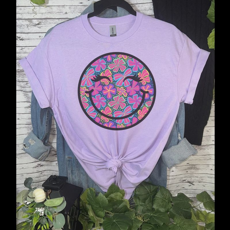 Neon Tropical Smiley Face T-Shirt