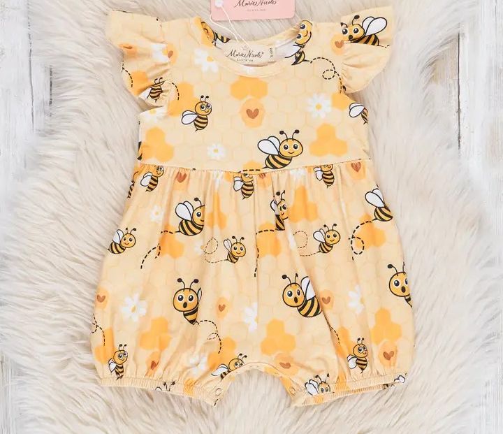 Busy Bees Ruffle Romper
