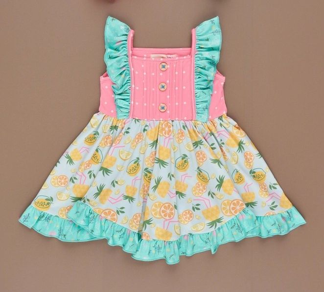 Tropical Twist Ruffle Tank Dress