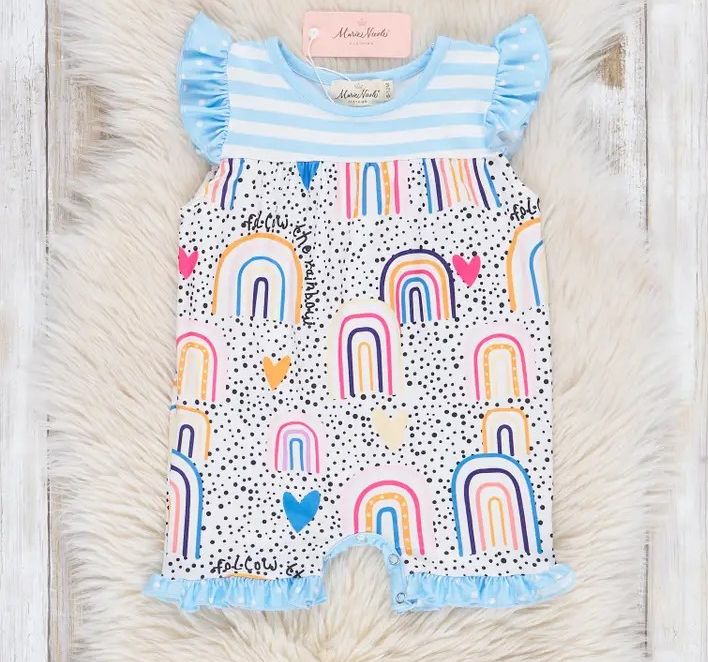 Rainbow Polka Dotted Romper