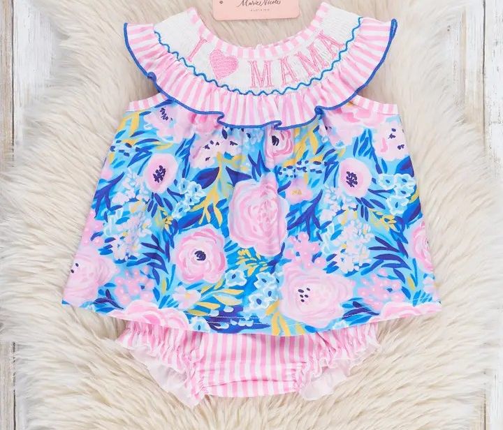 Mama Love Smocked Bloomers Outfit