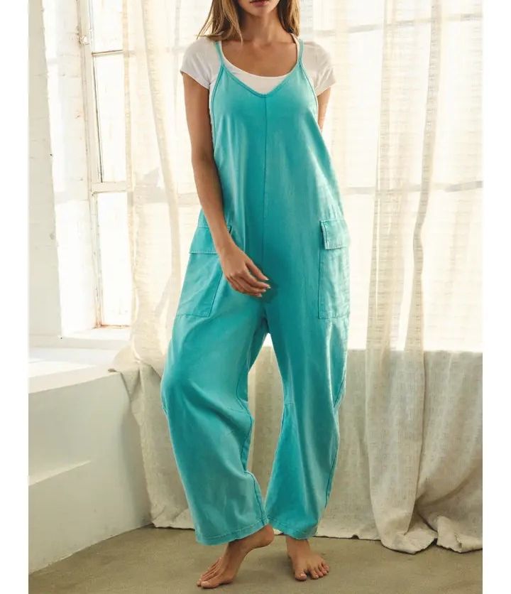 Washed French Terry Sleeveless Jumpsuit