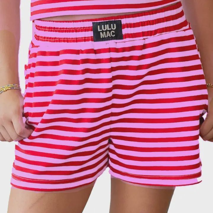 LULU Mac Stripe Short Red/Pink