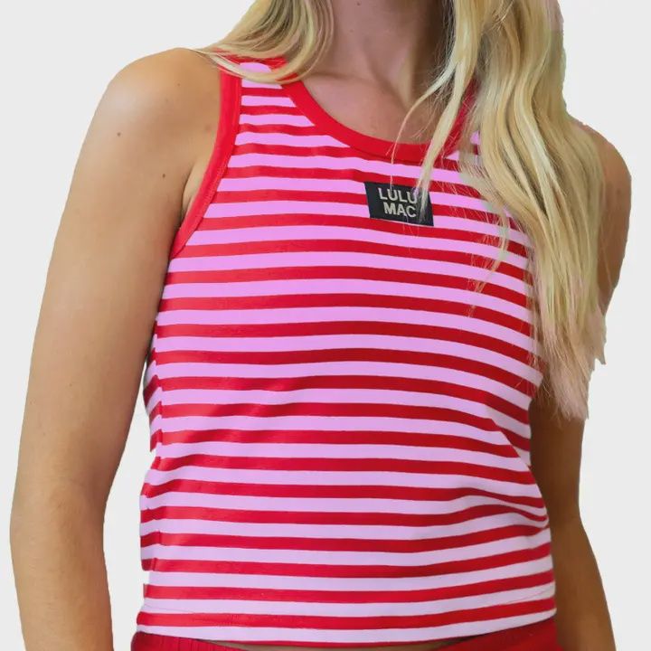 LULU Mac Stripe Tank Red/Pink